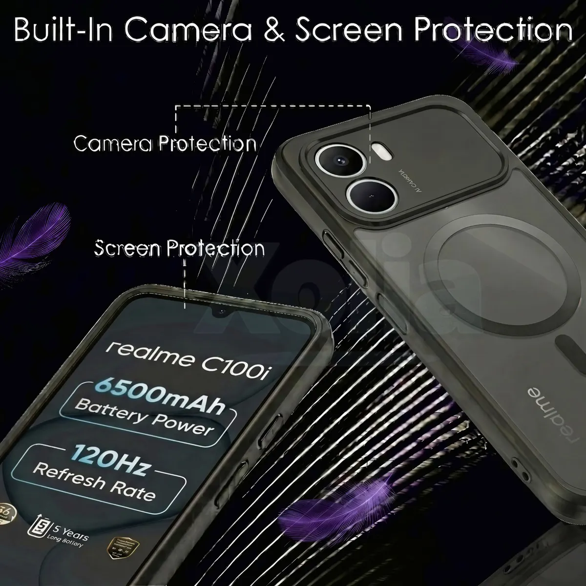 Xolia Back Cover for Realme C100i (Black, Shock Proof, Polycarbonate, Silicon, Pack of: 1) — image 3 of 4
