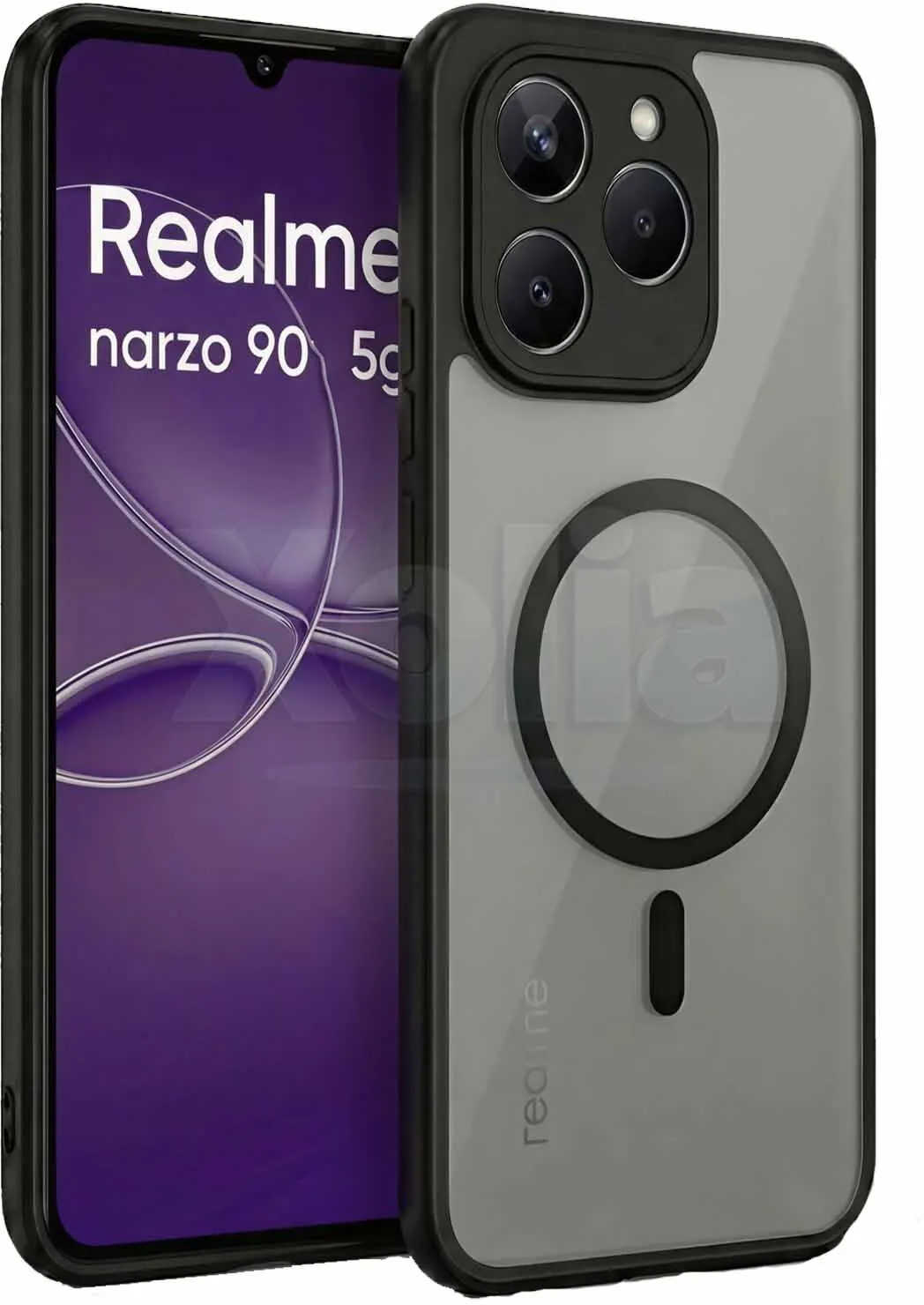 Xolia Back Cover for Realme Narzo 90 5G (Black, Shock Proof, Polycarbonate, Silicon, Pack of: 1)