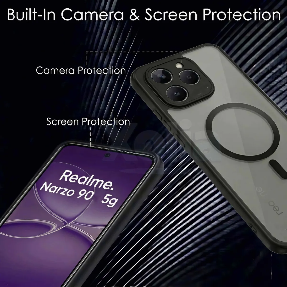 Xolia Back Cover for Realme Narzo 90 5G (Black, Shock Proof, Polycarbonate, Silicon, Pack of: 1) — image 3 of 4