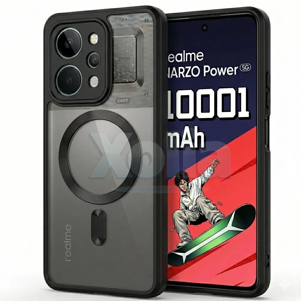 Xolia Back Cover for Realme Narzo Power 5G (Black, Shock Proof, Polycarbonate, Silicon, Pack of: 1)