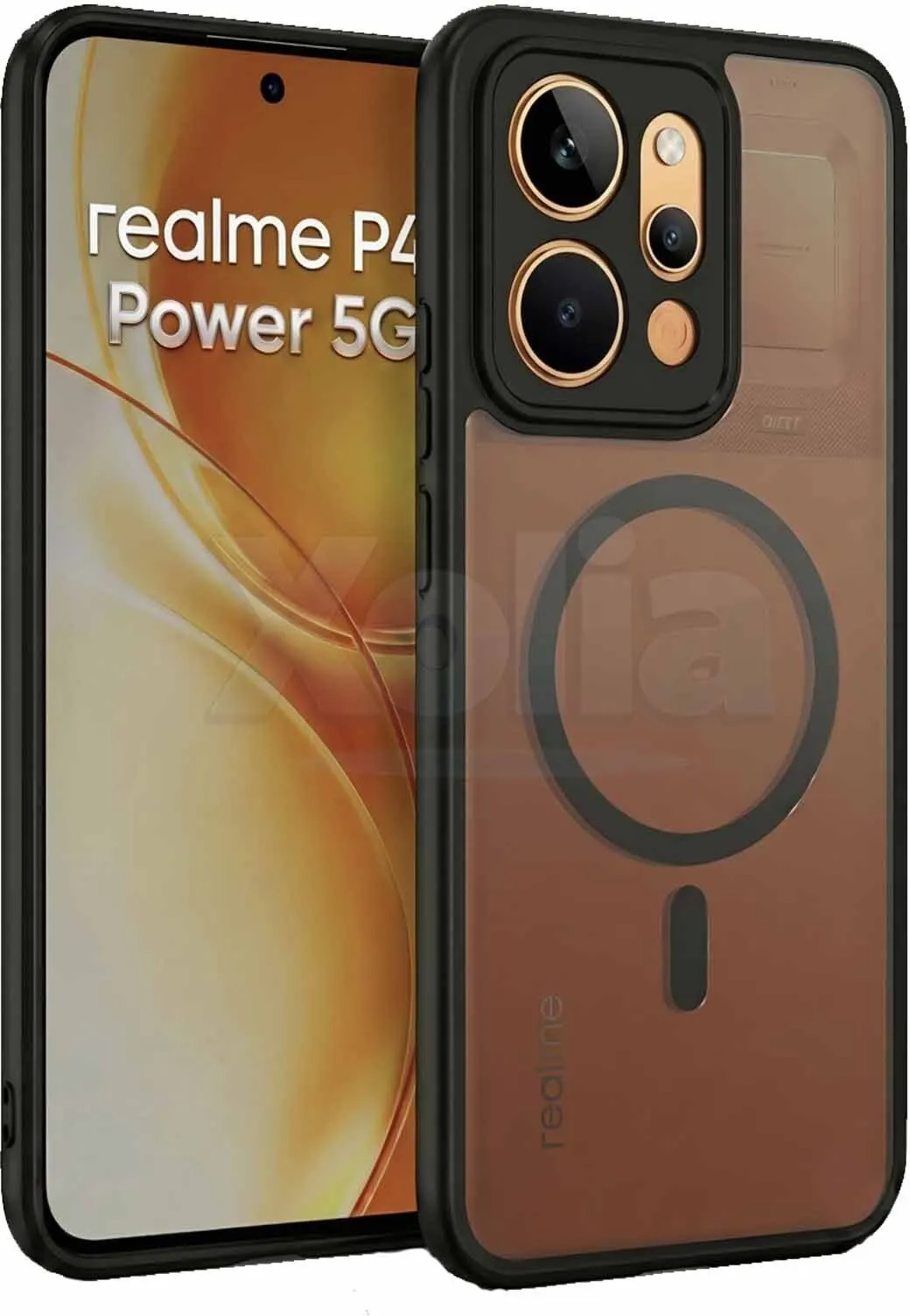 Xolia Back Cover for Realme P4 Power 5G (Black, Shock Proof, Polycarbonate, Silicon, Pack of: 1)