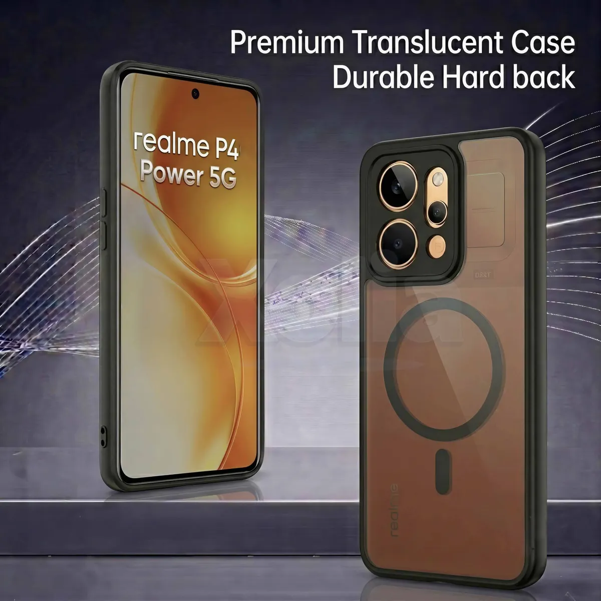 Xolia Back Cover for Realme P4 Power 5G (Black, Shock Proof, Polycarbonate, Silicon, Pack of: 1) — image 2 of 4