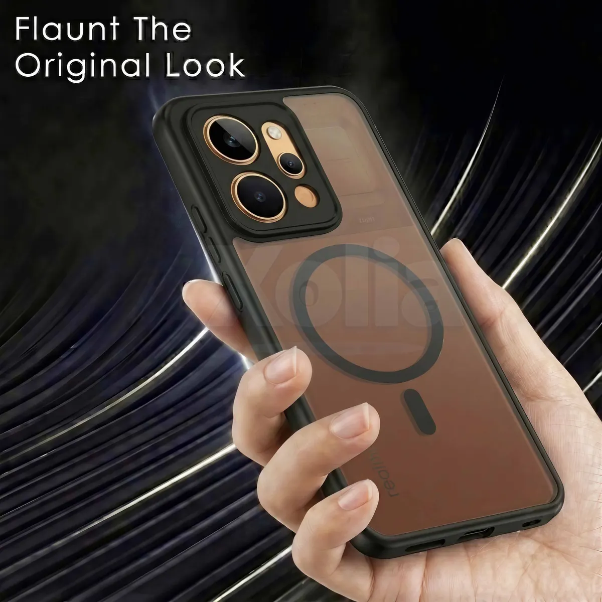 Xolia Back Cover for Realme P4 Power 5G (Black, Shock Proof, Polycarbonate, Silicon, Pack of: 1) — image 4 of 4