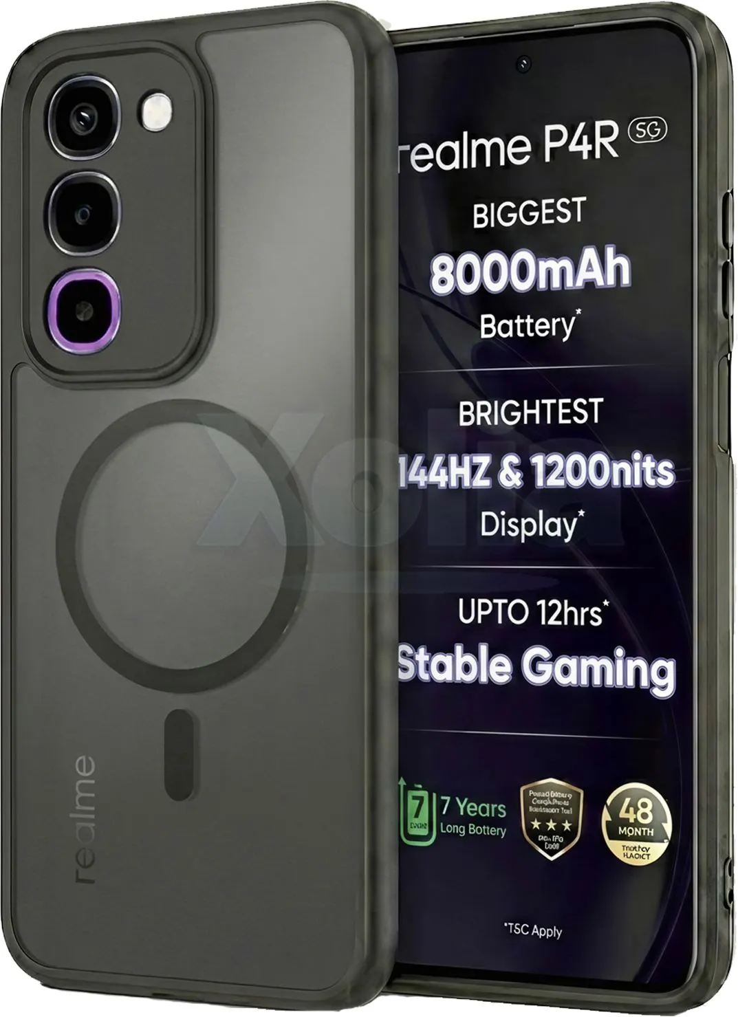 Xolia Back Cover for Realme P4r 5G (Black, Shock Proof, Polycarbonate, Silicon, Pack of: 1)
