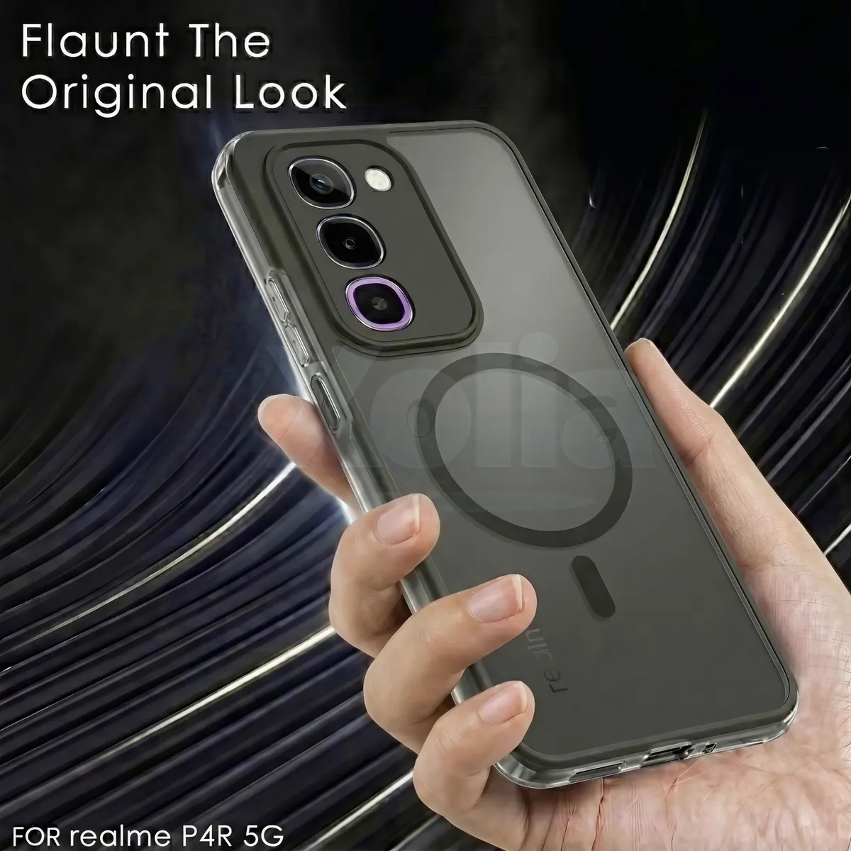 Xolia Back Cover for Realme P4r 5G (Black, Shock Proof, Polycarbonate, Silicon, Pack of: 1) — image 4 of 4