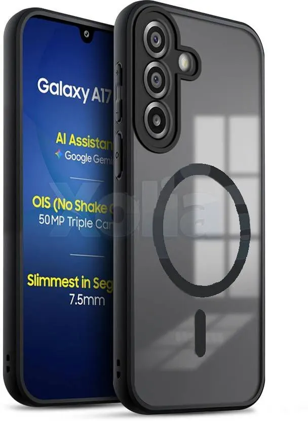 Xolia Back Cover for Samsung Galaxy F17 5G (Black, Shock Proof, Polycarbonate, Silicon, Pack of: 1)