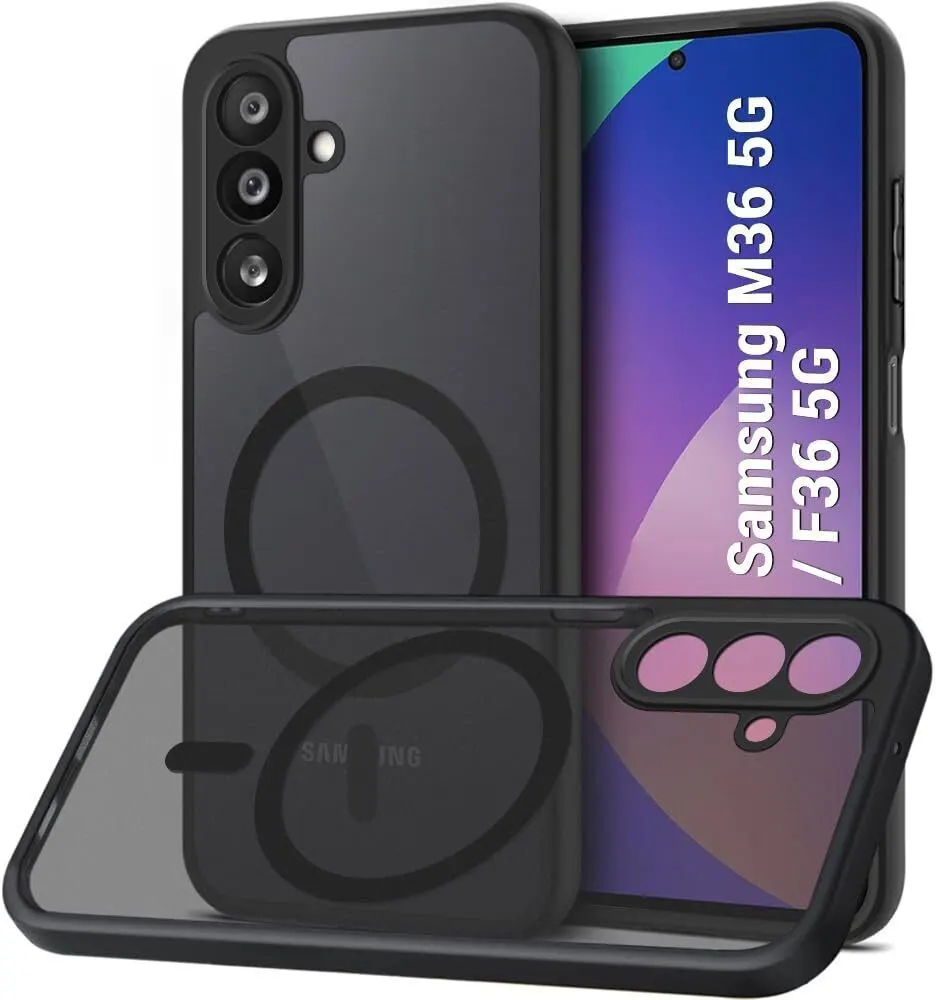 Xolia Back Cover for Samsung Galaxy F36 5G (Black, Shock Proof, Polycarbonate, Silicon, Pack of: 1)
