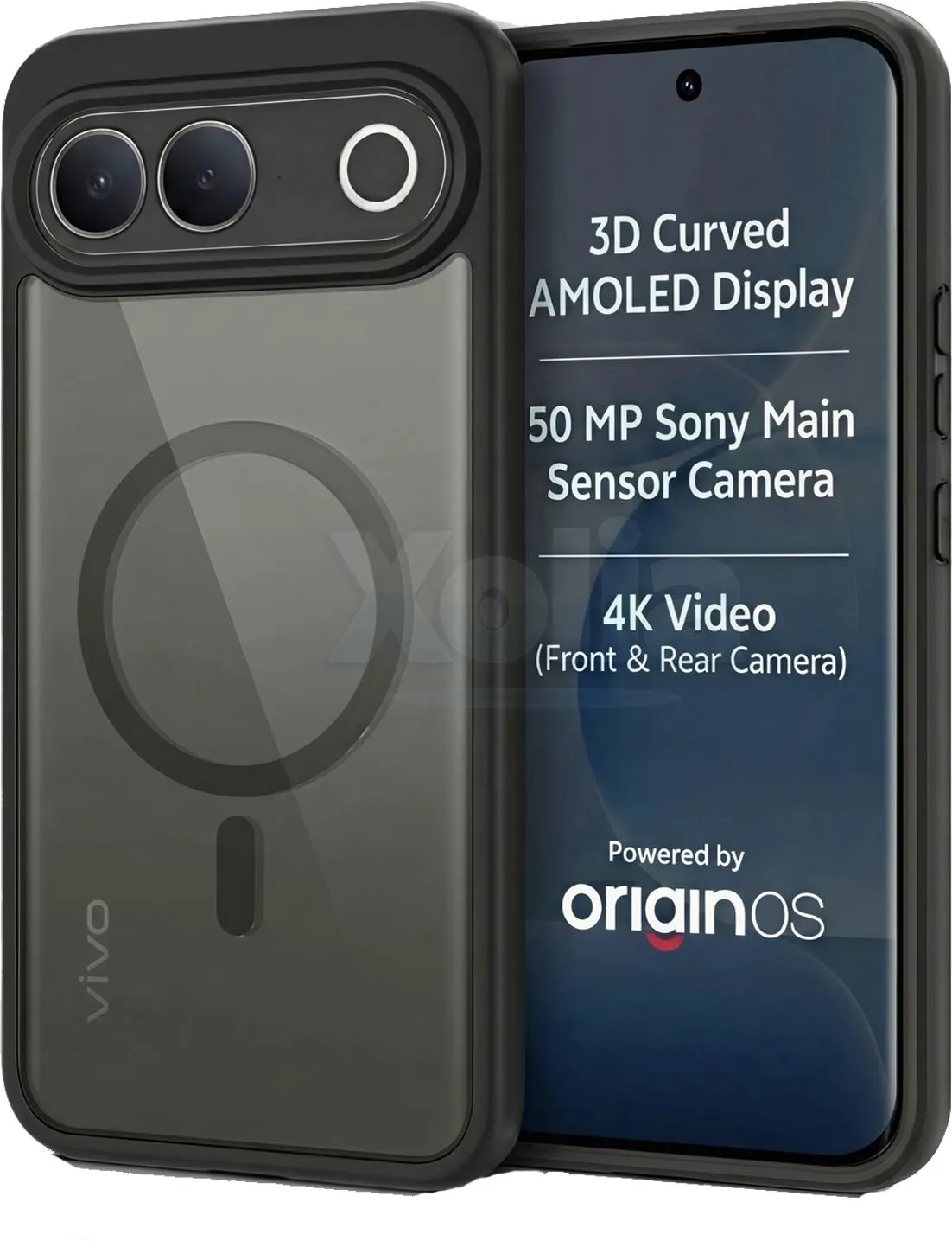 Xolia Back Cover for vivo S2 (Black, Shock Proof, Polycarbonate, Silicon, Pack of: 1)