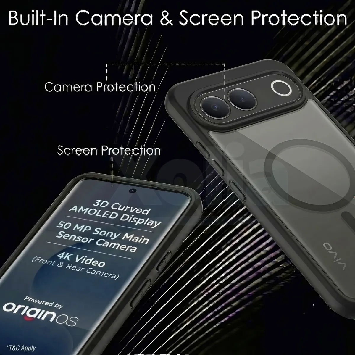 Xolia Back Cover for vivo S2 (Black, Shock Proof, Polycarbonate, Silicon, Pack of: 1) — image 3 of 4