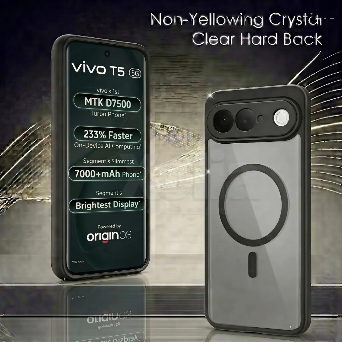 Xolia Back Cover for vivo T5 5G (Black, Shock Proof, Polycarbonate, Silicon, Pack of: 1) — image 3 of 5