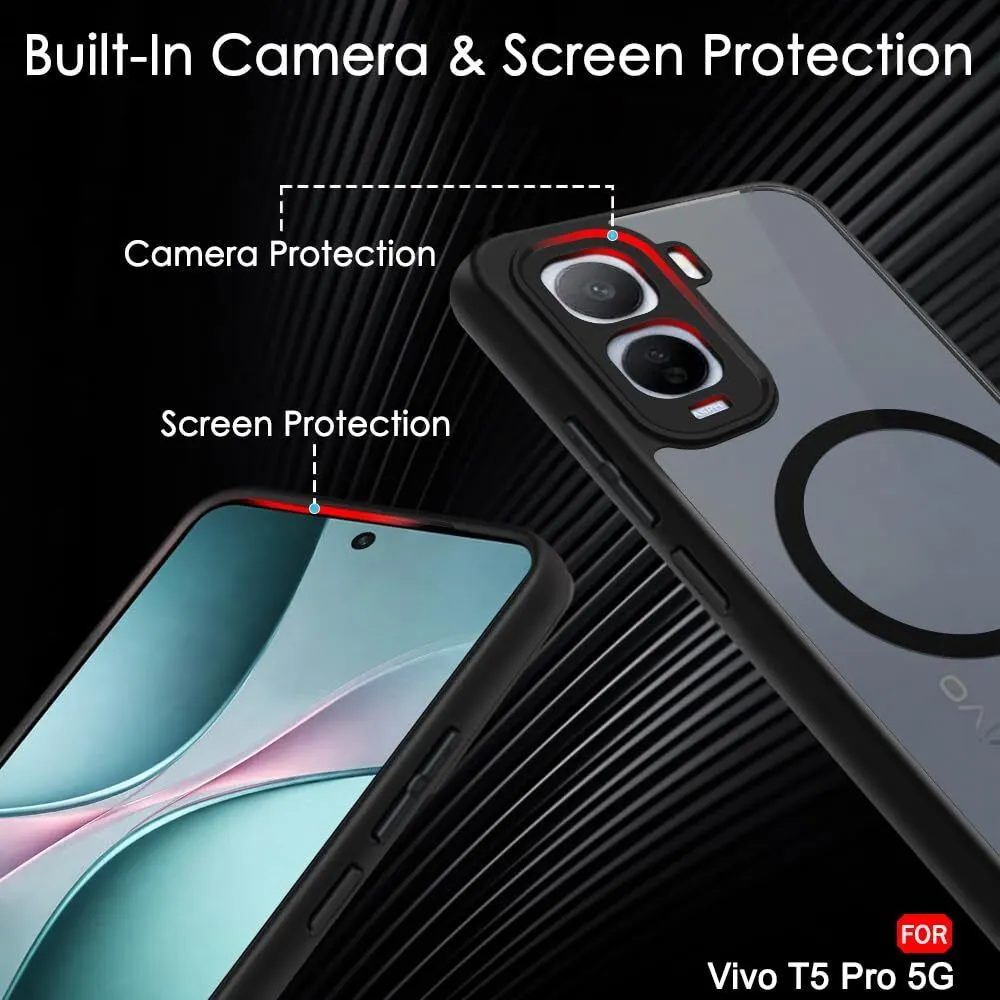 Xolia Back Cover for Vivo T5 Pro 5G (Black, Shock Proof, Polycarbonate, Silicon, Pack of: 1) — image 4 of 5