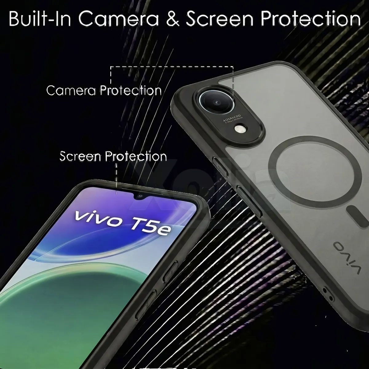 Xolia Back Cover for vivo T5e (Black, Shock Proof, Polycarbonate, Silicon, Pack of: 1) — image 3 of 4