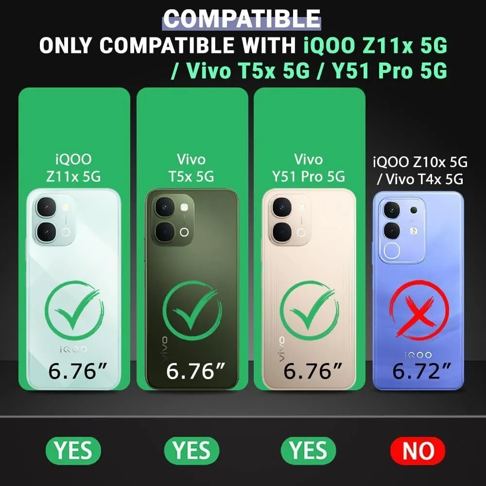 Xolia Back Cover for Vivo T5x 5G (Black, Shock Proof, Polycarbonate, Silicon, Pack of: 1) — image 2 of 5