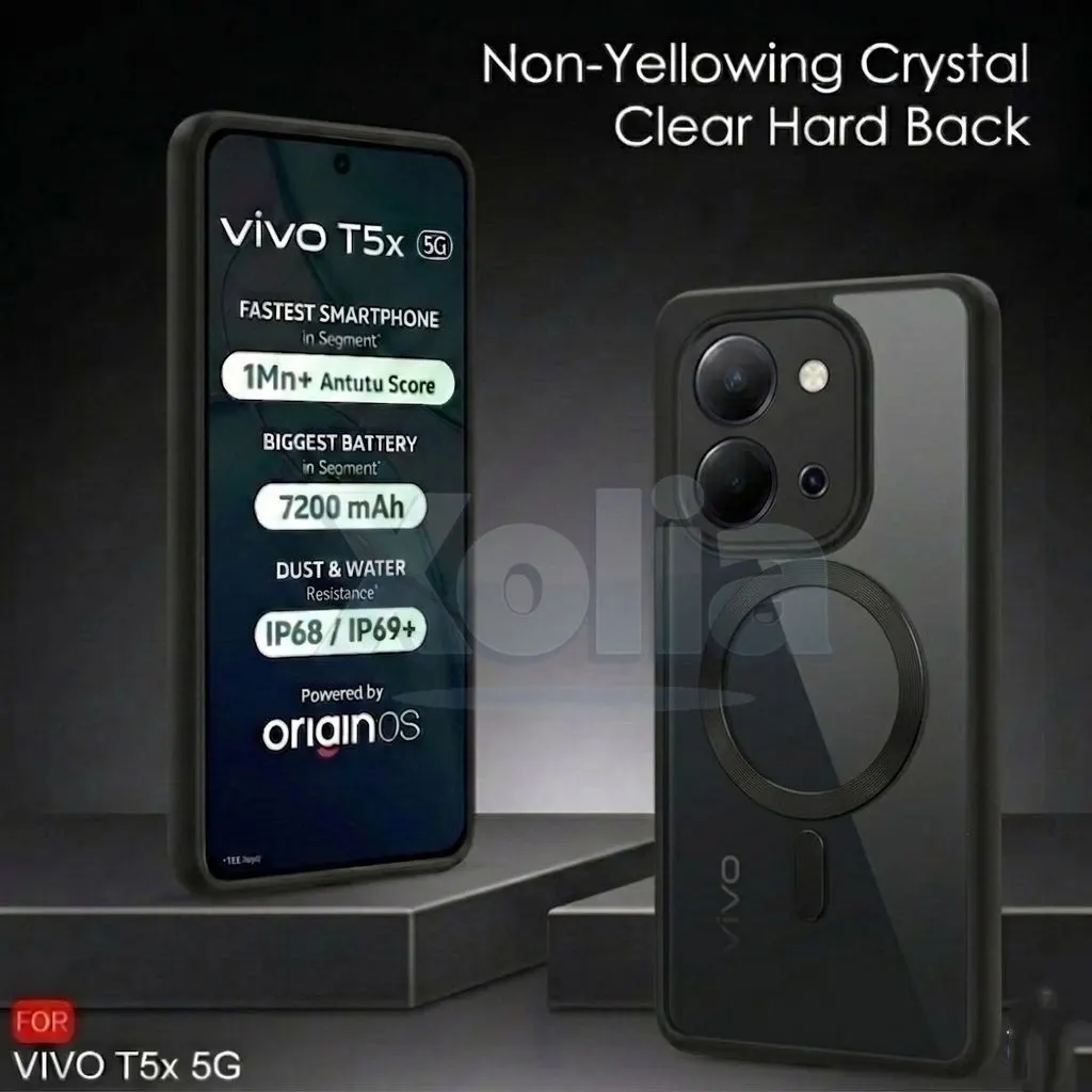 Xolia Back Cover for Vivo T5x 5G (Black, Shock Proof, Polycarbonate, Silicon, Pack of: 1) — image 3 of 5