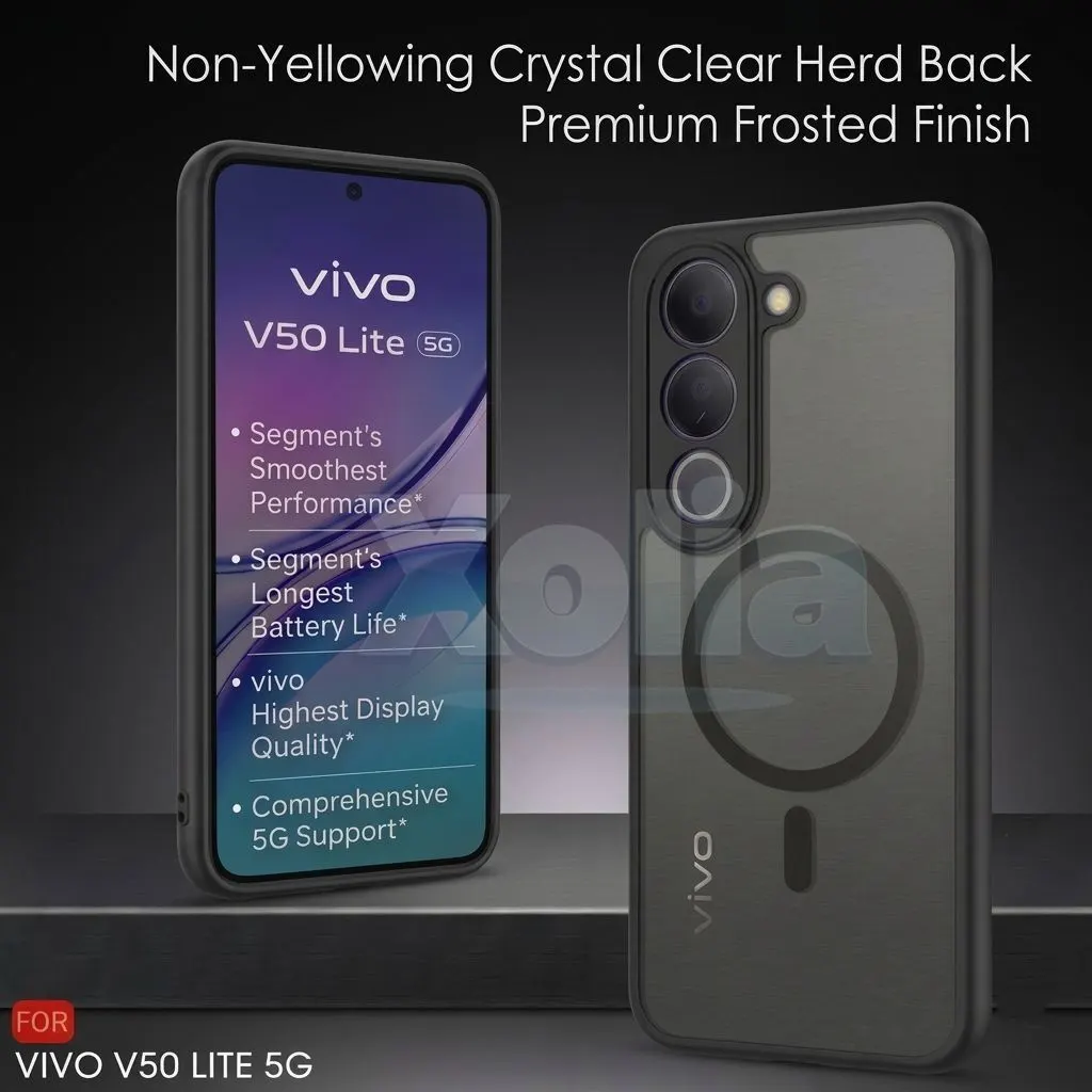 Xolia Back Cover for Vivo V50 Lite 5G (Black, Shock Proof, Polycarbonate, Silicon, Pack of: 1) — image 2 of 4