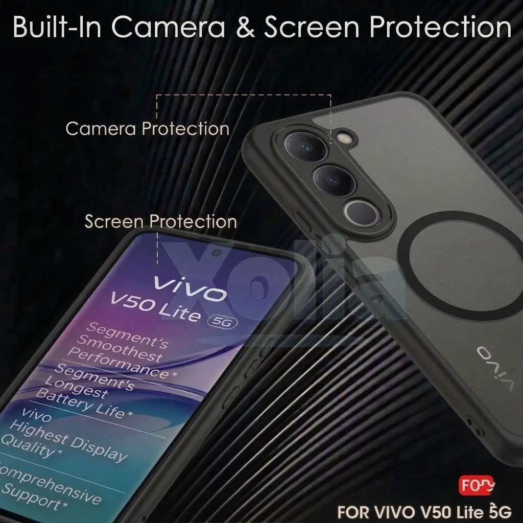 Xolia Back Cover for Vivo V50 Lite 5G (Black, Shock Proof, Polycarbonate, Silicon, Pack of: 1) — image 3 of 4