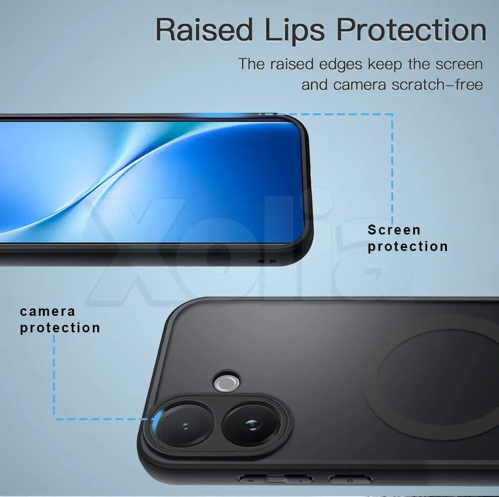 Xolia Back Cover for VIVO V60 Lite 5G (Black, Shock Proof, Polycarbonate, Silicon, Pack of: 1) — image 4 of 5