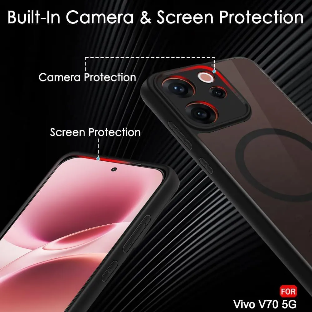 Xolia Back Cover for Vivo V70 5G (Black, Shock Proof, Polycarbonate, Silicon, Pack of: 1) — image 4 of 5