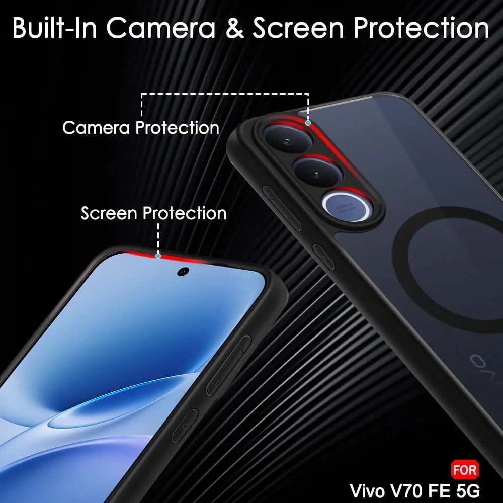 Xolia Back Cover for Vivo V70 FE 5G (Black, Shock Proof, Polycarbonate, Silicon, Pack of: 1) — image 4 of 5