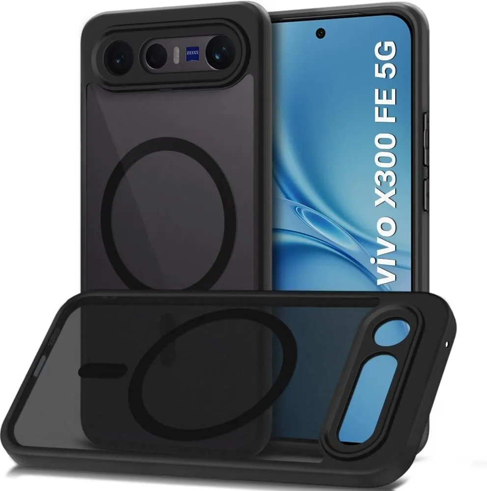 Xolia Back Cover for Vivo X300 Fe 5G (Black, Shock Proof, Polycarbonate, Silicon, Pack of: 1)