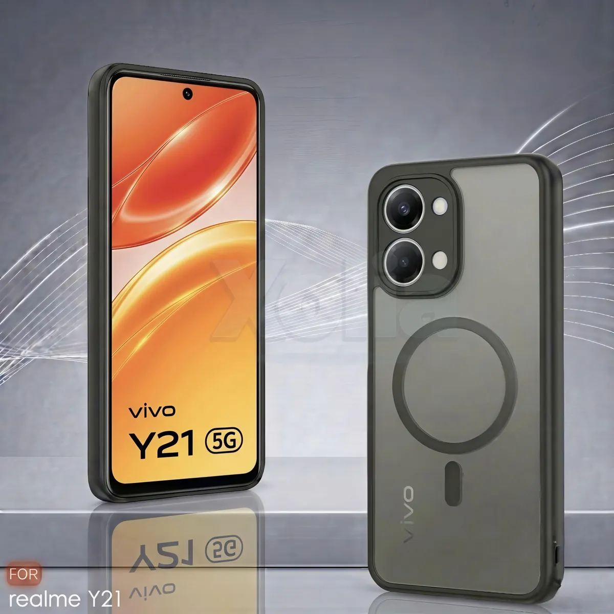 Xolia Back Cover for Vivo Y21 5G (Black, Shock Proof, Polycarbonate, Silicon, Pack of: 1) — image 2 of 4