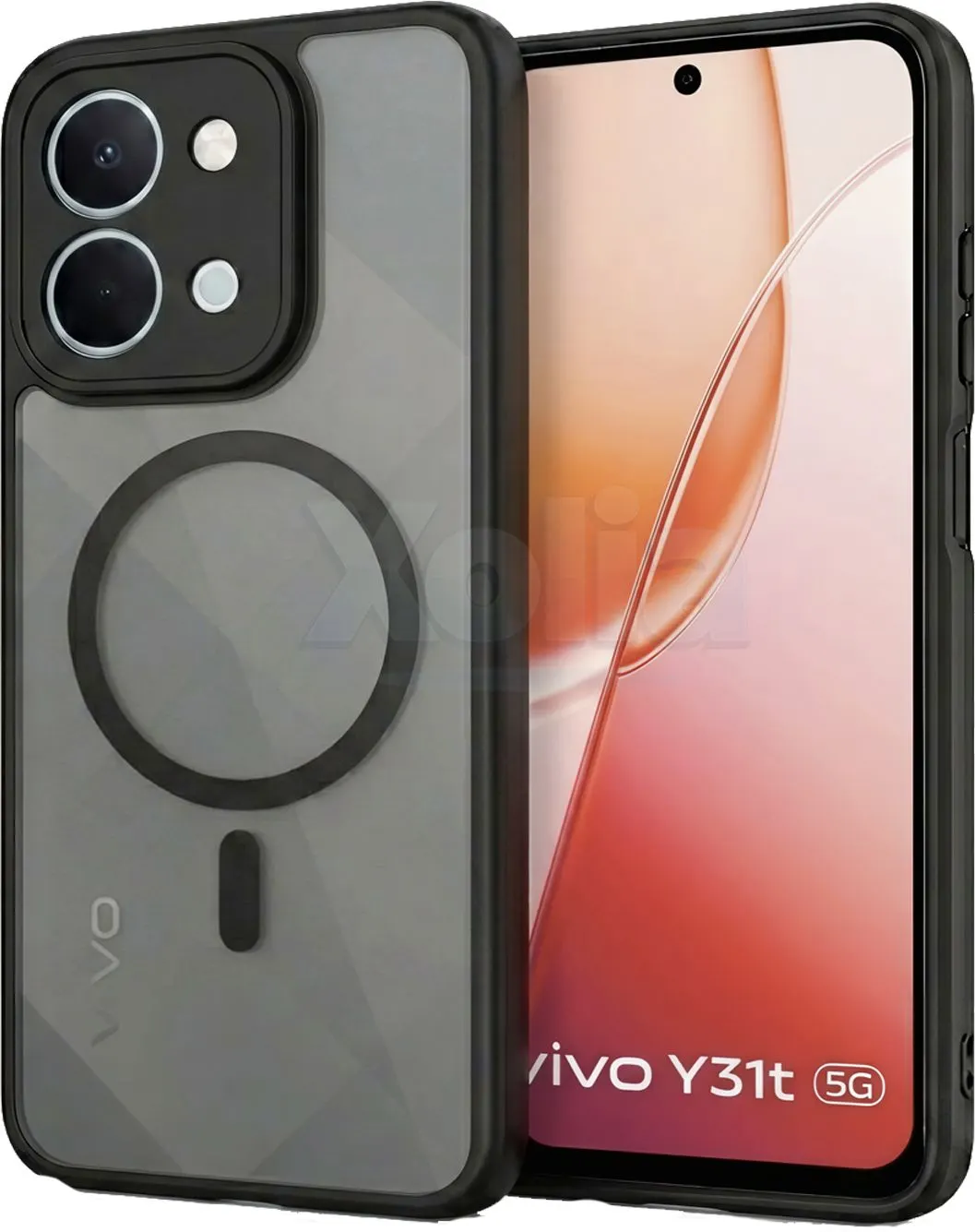 Xolia Back Cover for vivo Y31t 5G (Black, Shock Proof, Polycarbonate, Silicon, Pack of: 1)