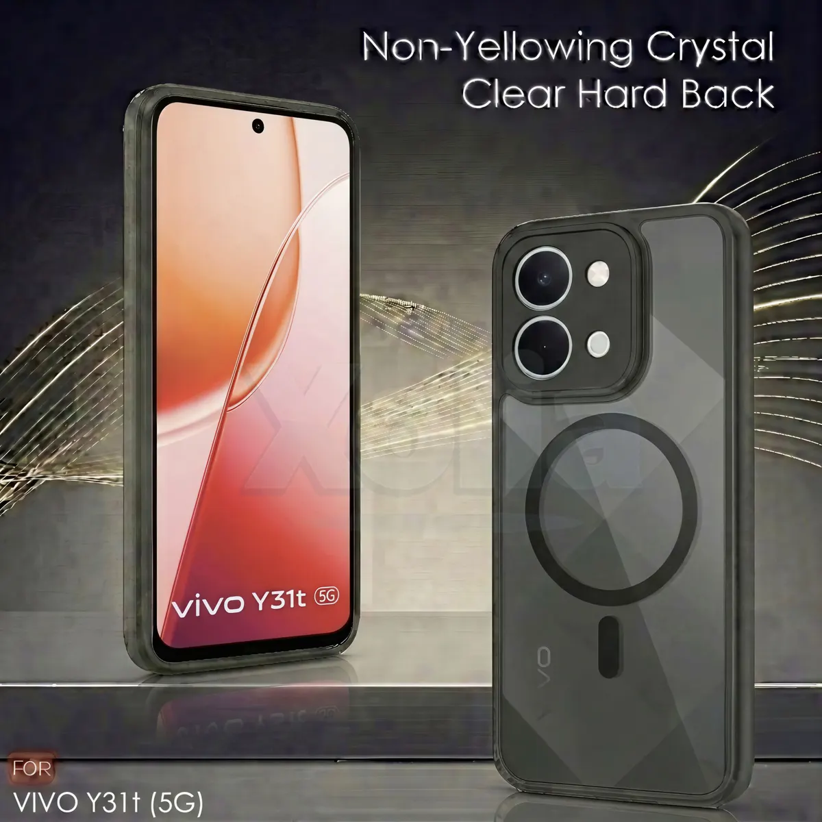 Xolia Back Cover for vivo Y31t 5G (Black, Shock Proof, Polycarbonate, Silicon, Pack of: 1) — image 2 of 4