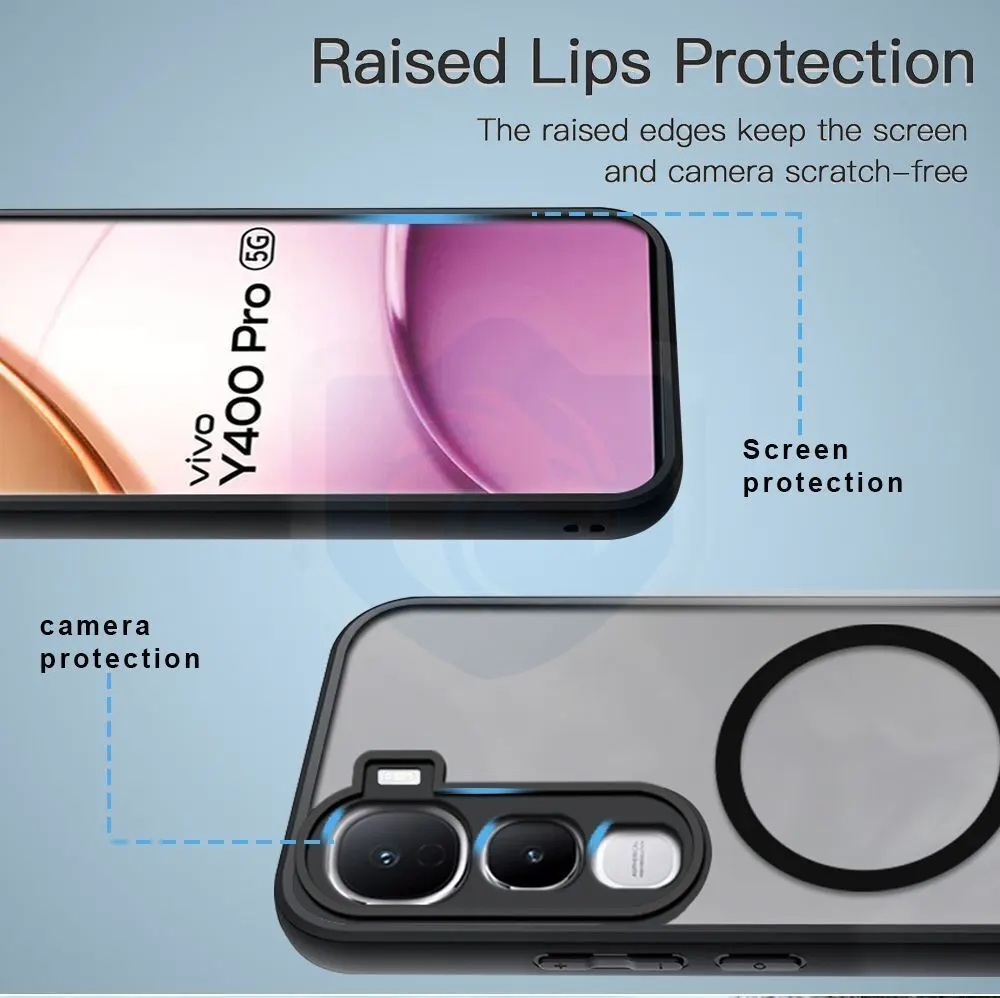 Xolia Back Cover for Vivo Y400 Pro 5G (Black, Shock Proof, Polycarbonate, Silicon, Pack of: 1) — image 4 of 5