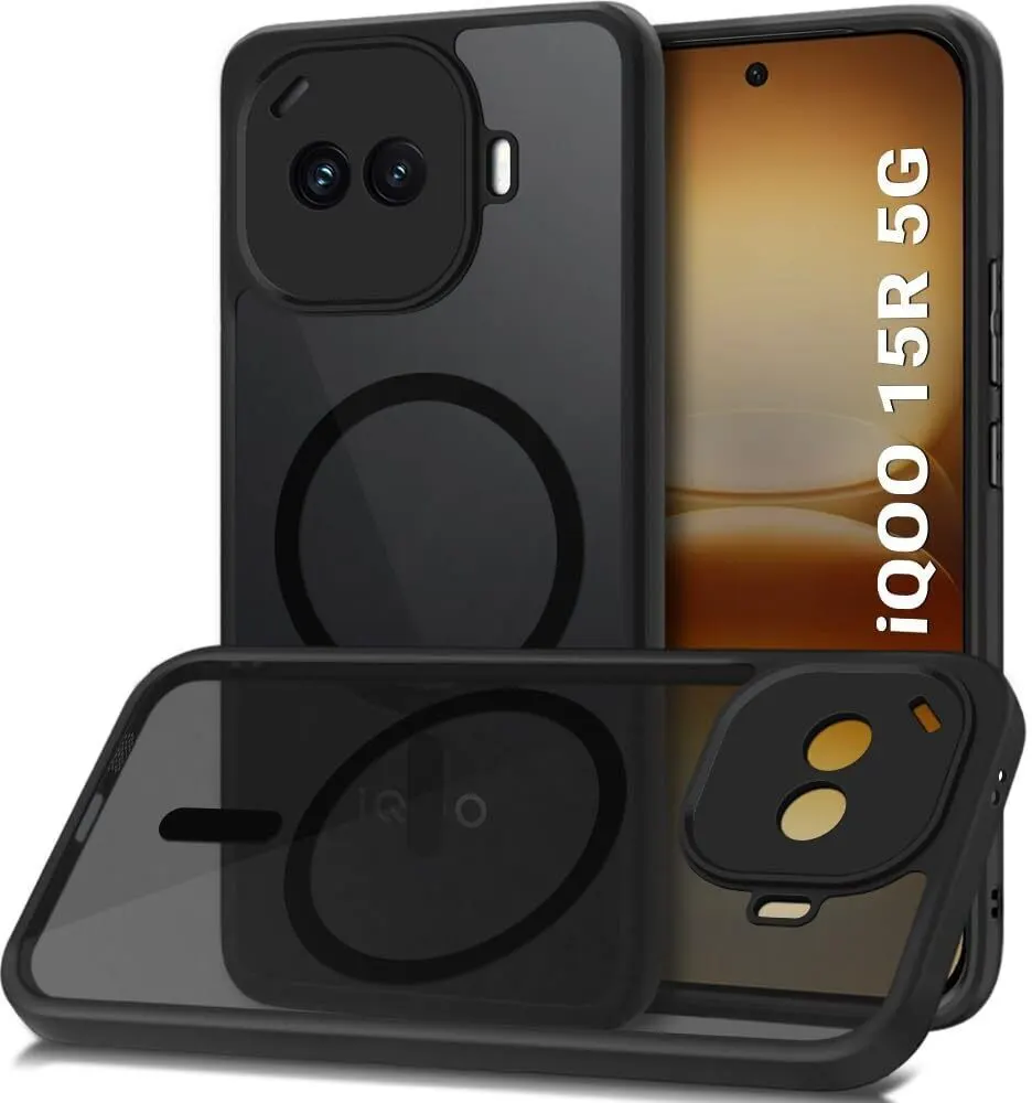 Xolia Back Cover for iQOO 15r 5G (Black, Shock Proof, Polycarbonate, Silicon, Pack of: 1)