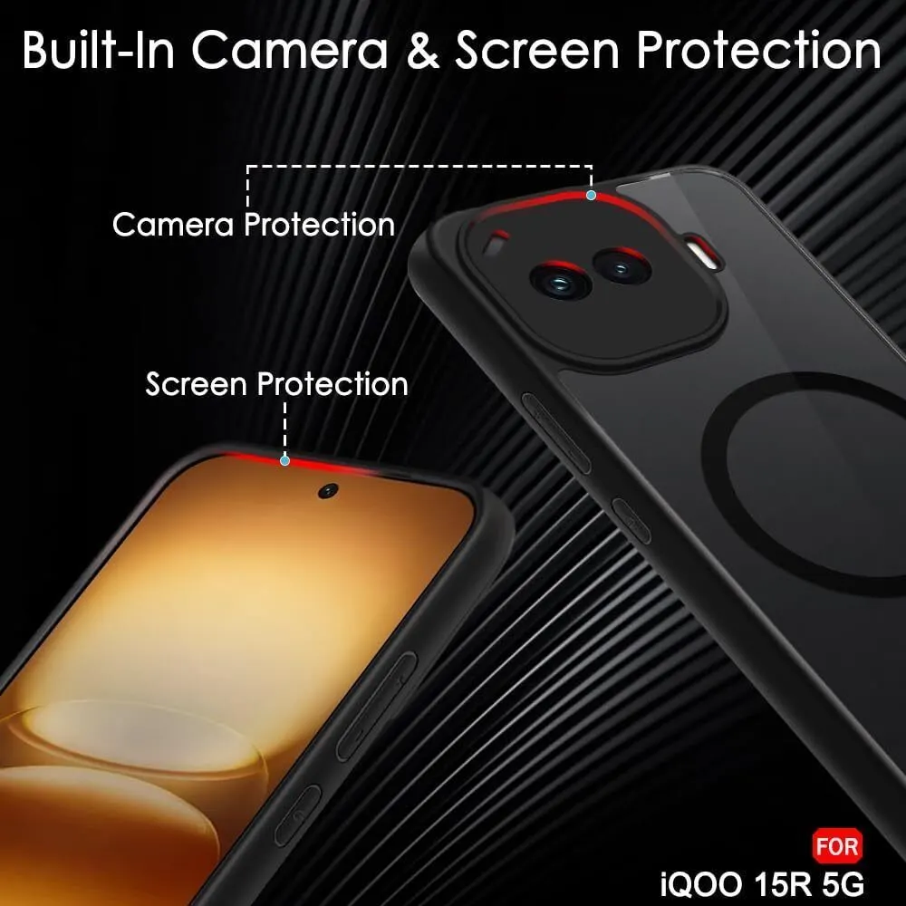 Xolia Back Cover for iQOO 15r 5G (Black, Shock Proof, Polycarbonate, Silicon, Pack of: 1) — image 3 of 4