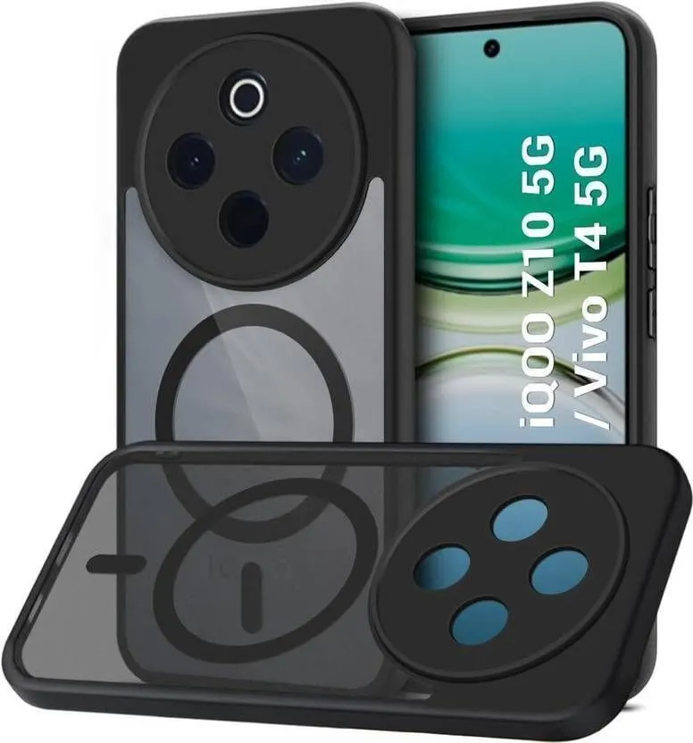 Xolia Back Cover for iQOO Z10 5G (Black, Shock Proof, Polycarbonate, Silicon, Pack of: 1)