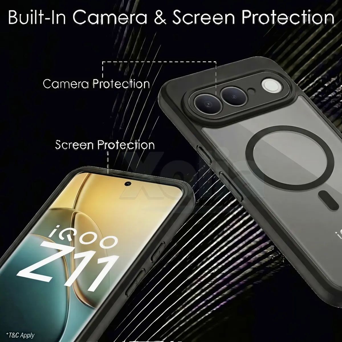 Xolia Back Cover for iQOO Z11 5G (Black, Shock Proof, Polycarbonate, Silicon, Pack of: 1) — image 3 of 4