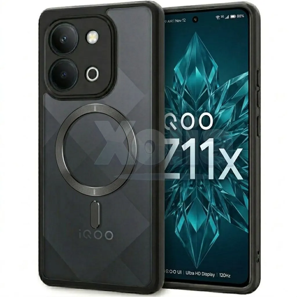 Xolia Back Cover for iQOO Z11x 5G (Black, Shock Proof, Polycarbonate, Silicon, Pack of: 1)