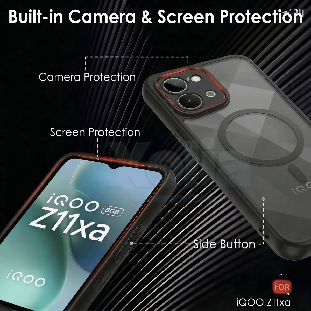 Xolia Back Cover for iQOO Z11xa 5G (Black, Shock Proof, Polycarbonate, Silicon, Pack of: 1) — image 4 of 5