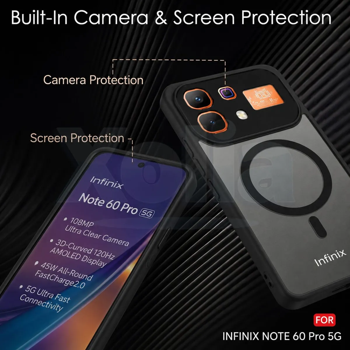 Xolia Back Cover for Infinix Note 60 Pro 5G (Black, Shock Proof, Polycarbonate, Silicon, Pack of: 1) — image 3 of 4