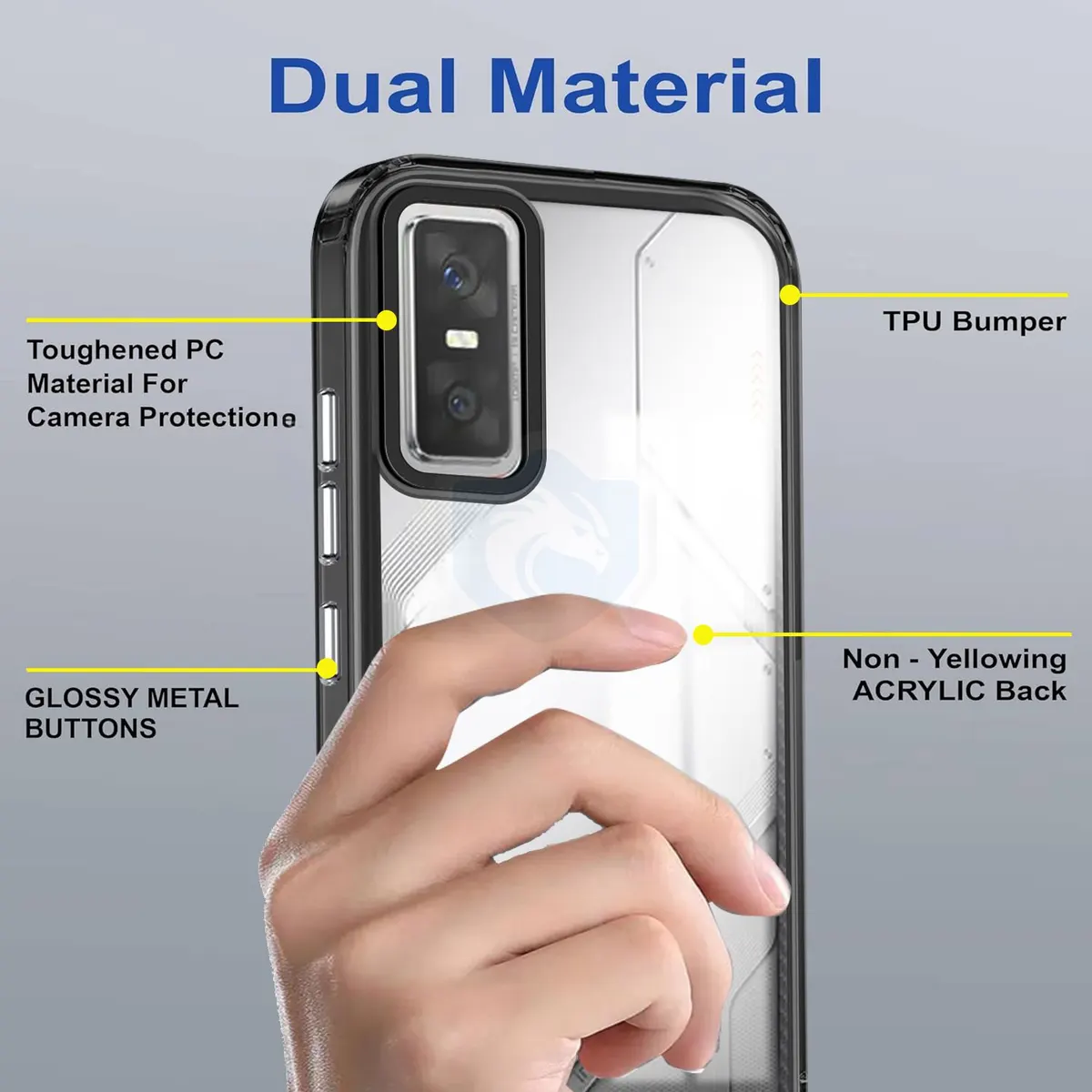 Micvir Back Cover for Infinix GT 30 Pro 5G (Black, Shock Proof, Polycarbonate, Pack of: 1) — image 3 of 5