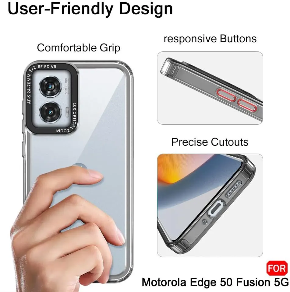Micvir Back Cover for MOTOROLA Edge 50 Fusion (Black, Shock Proof, Polycarbonate, Pack of: 1) — image 4 of 5