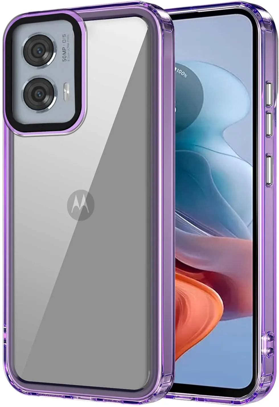 Micvir Back Cover for MOTOROLA Edge 50 Fusion (Purple, Shock Proof, Polycarbonate, Pack of: 1)