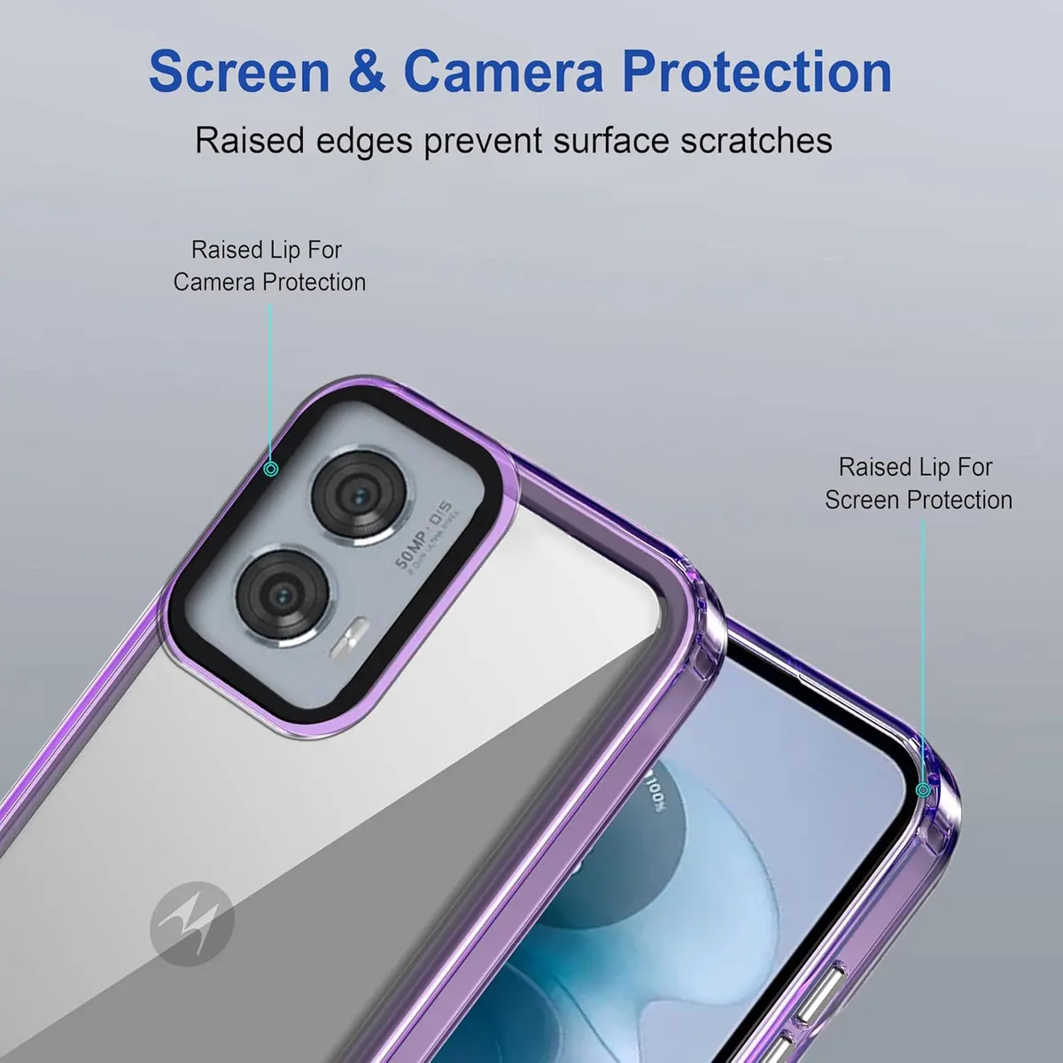 Micvir Back Cover for MOTOROLA Edge 50 Fusion (Purple, Shock Proof, Polycarbonate, Pack of: 1) — image 3 of 5