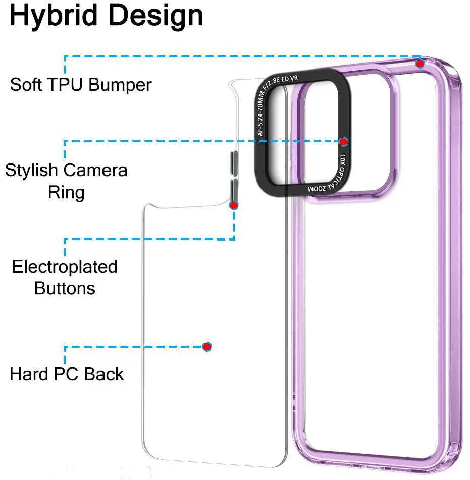 Micvir Back Cover for MOTOROLA Edge 50 Fusion (Purple, Shock Proof, Polycarbonate, Pack of: 1) — image 5 of 5