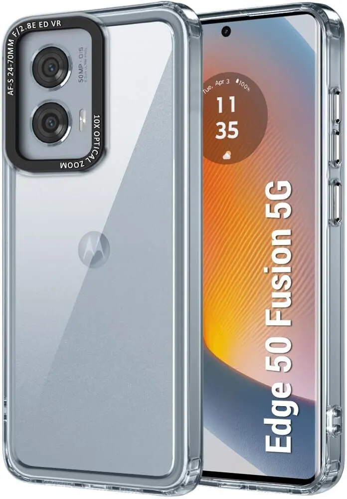 Micvir Back Cover for MOTOROLA Edge 50 Fusion (Transparent, Shock Proof, Polycarbonate, Pack of: 1)