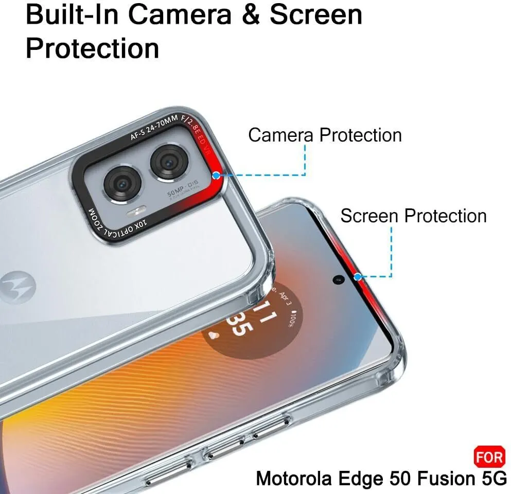 Micvir Back Cover for MOTOROLA Edge 50 Fusion (Transparent, Shock Proof, Polycarbonate, Pack of: 1) — image 2 of 5