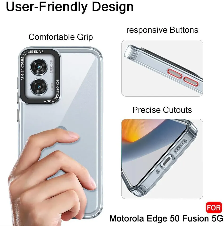 Micvir Back Cover for MOTOROLA Edge 50 Fusion (Transparent, Shock Proof, Polycarbonate, Pack of: 1) — image 4 of 5