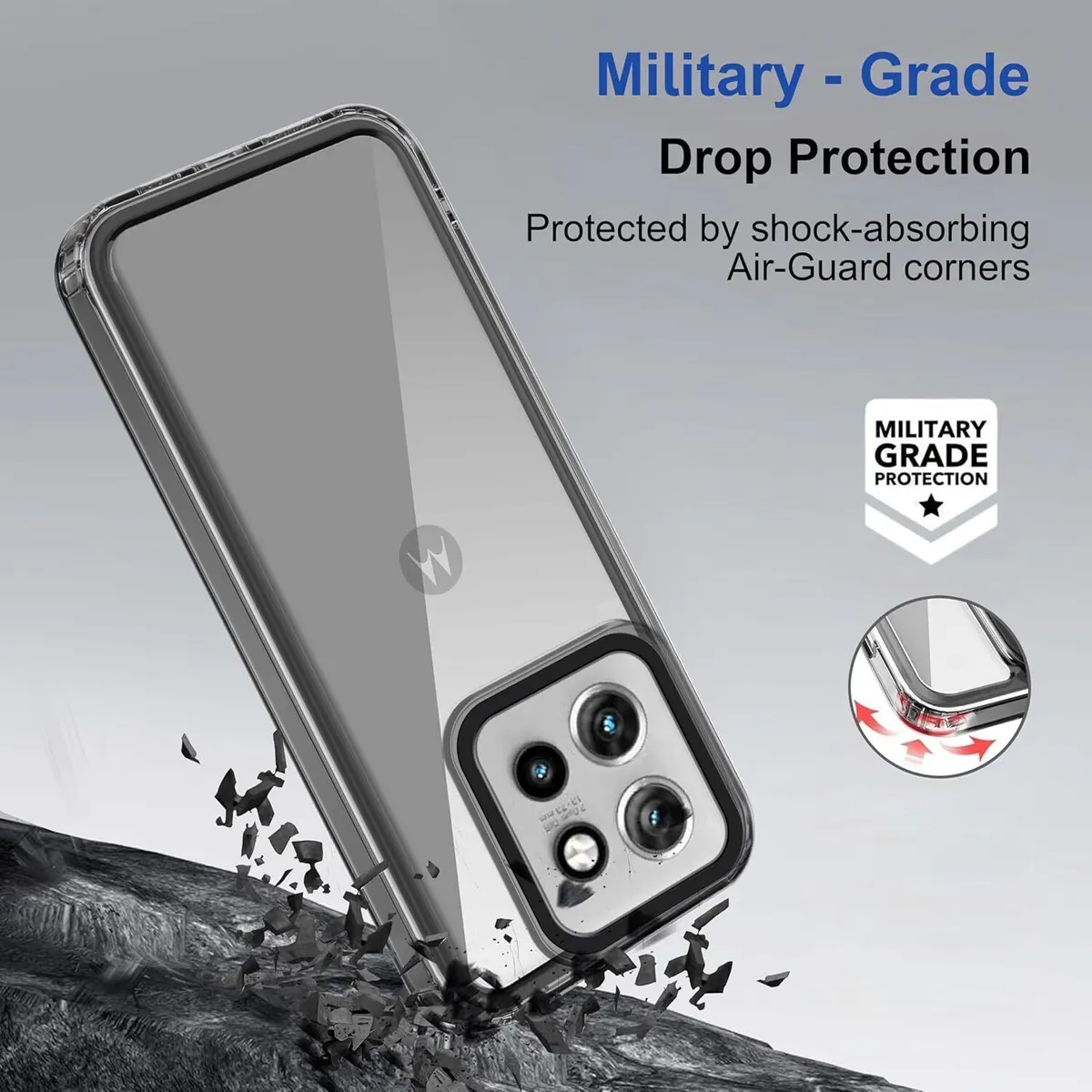 Micvir Back Cover for Motorola Edge 50 Neo (Black, Shock Proof, Pack of: 1) — image 2 of 5