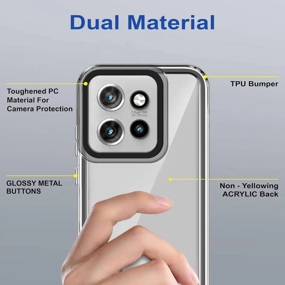 Micvir Back Cover for Motorola Edge 50 Neo (Black, Shock Proof, Pack of: 1) — image 5 of 5