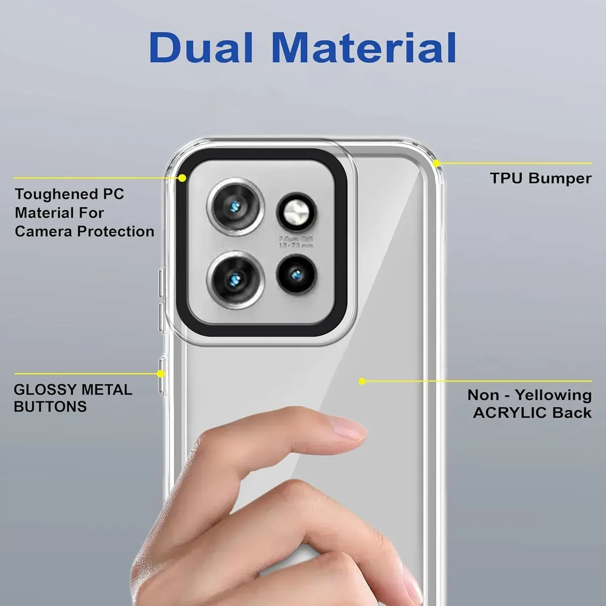 Micvir Back Cover for Motorola Edge 50 Neo (Transparent, Shock Proof, Pack of: 1) — image 5 of 5