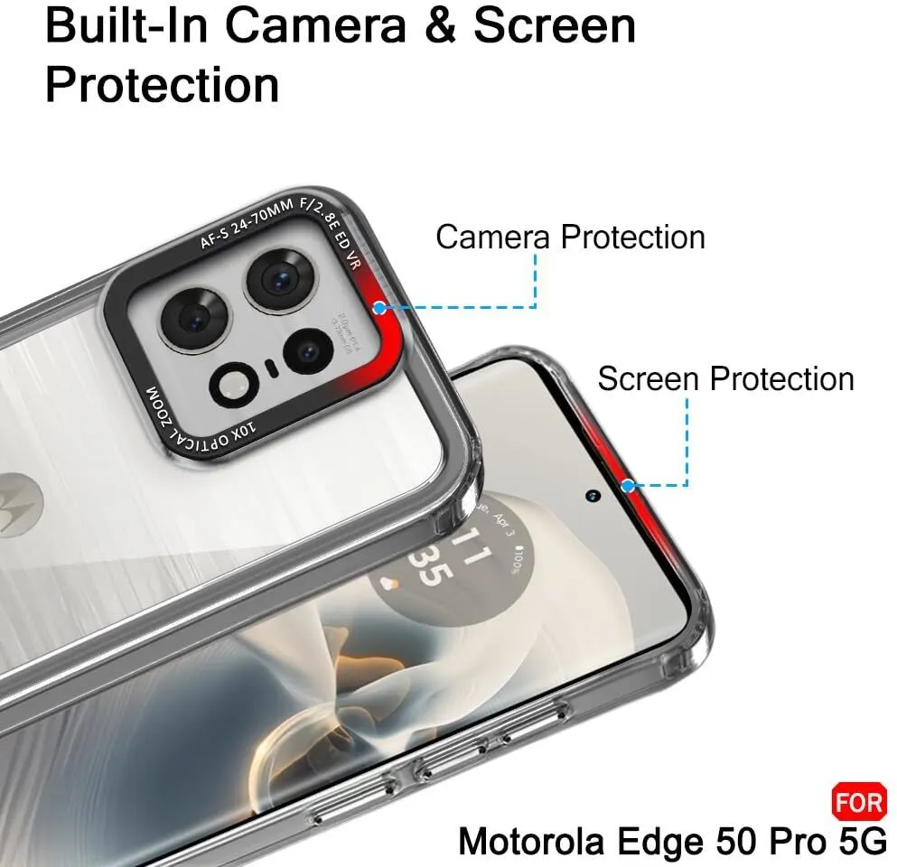 Micvir Back Cover for Motorola Edge 50 Pro 5G (Black, Shock Proof, Polycarbonate, Pack of: 1) — image 2 of 5