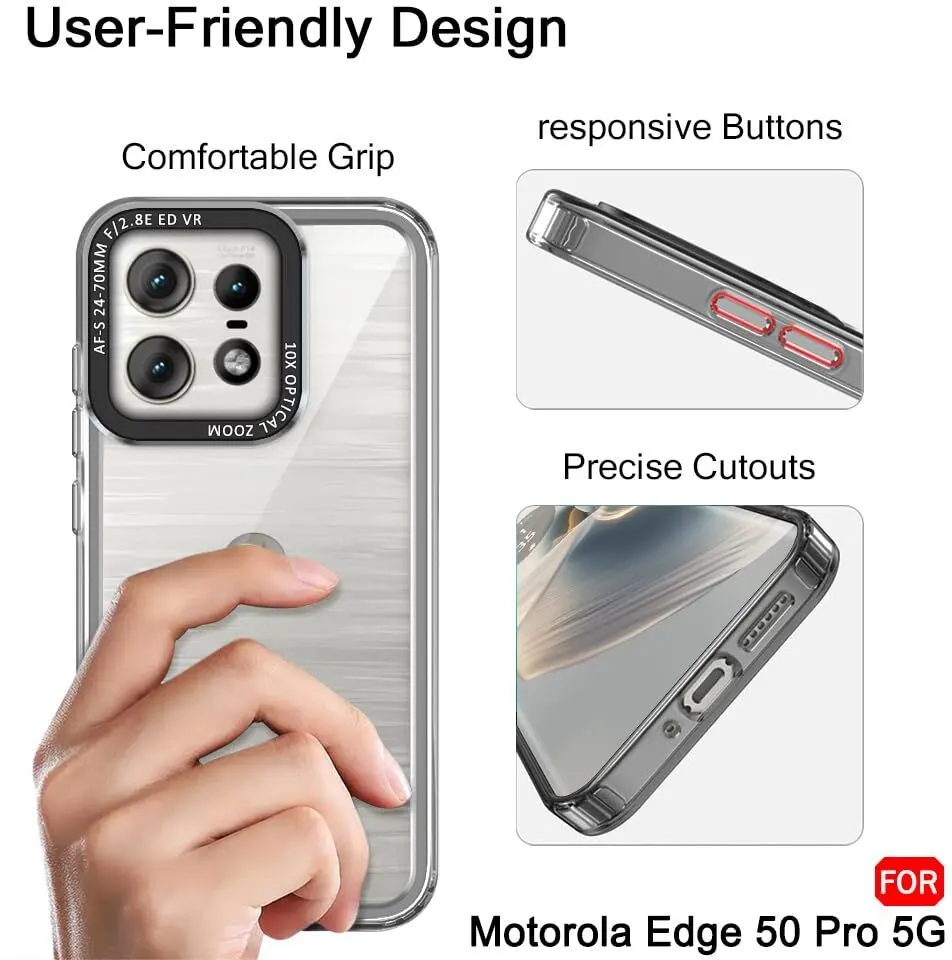 Micvir Back Cover for Motorola Edge 50 Pro 5G (Black, Shock Proof, Polycarbonate, Pack of: 1) — image 4 of 5
