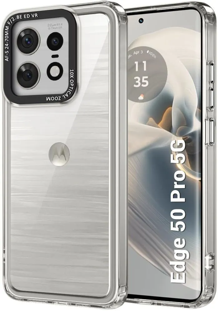 Micvir Back Cover for Motorola Edge 50 Pro 5G (Transparent, Shock Proof, Polycarbonate, Pack of: 1)