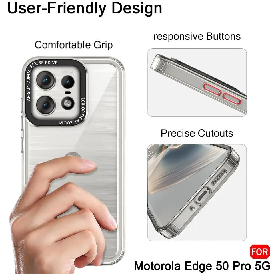Micvir Back Cover for Motorola Edge 50 Pro 5G (Transparent, Shock Proof, Polycarbonate, Pack of: 1) — image 4 of 5